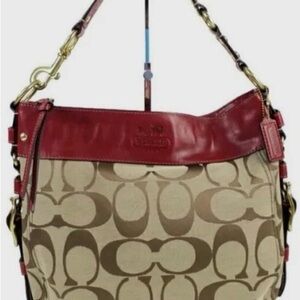 Coach Red and Cream Shoulder Bag